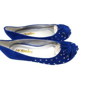 I Love Yokids Chloe-k Little Girl’s Blue Flats, Size 4